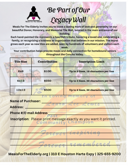 Be Part of Our Legacy Wall